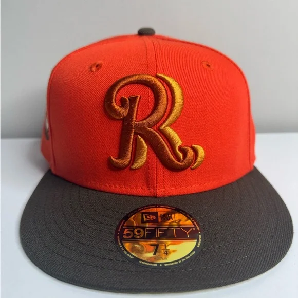 Round Rock Express 59FIFTY Fitted Hat – Orange & Brown – New Era – Size 7 1/4 - Picture 1 of 7